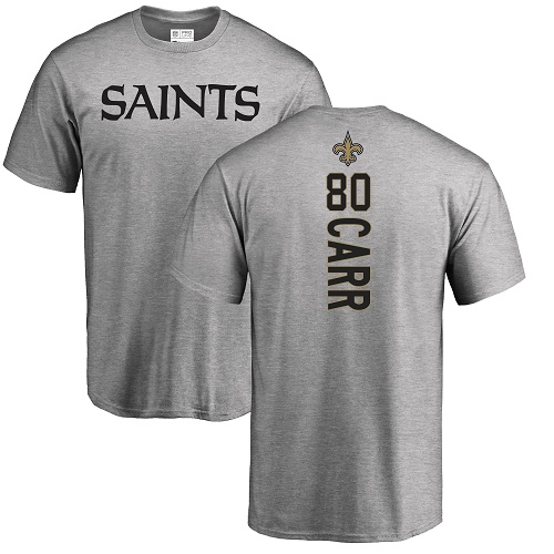Men New Orleans Saints Ash Austin Carr Backer NFL Football 80 T Shirt